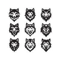 wolf hoofd illustratie logo ontwerp. wolf mascotte vector