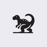 zwart dinosaurus silhouetten, dinosaurus logo icoon vector