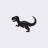 zwart dinosaurus silhouetten, dinosaurus logo icoon vector