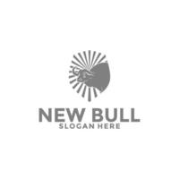 creatief schild stier buffel toeter hoofd vector logo , stier logo ontwerp sjabloon