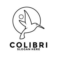 vogel colibri logo , neuriën vogel vector logo gemakkelijk lijn vector ontwerp sjabloon