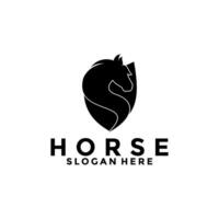 paard gemakkelijk elegant logo vector, paard schild hoofd logo ontwerp sjabloon vector