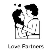 modieus liefde partners vector