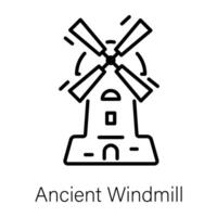 modieus oude windmolen vector