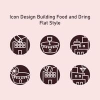 logo icoon reeks ontwerp gemakkelijk voedsel en drank op te slaan gebouw elegant geïsoleerd eps 10 vector