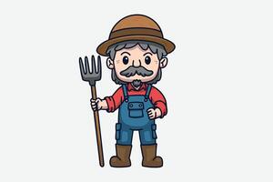 schattig boer tekenfilm karakter illustratie vector