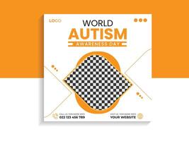 wereld autisme bewustzijn dag sociaal media banier sjabloon vector