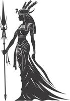 ai gegenereerd silhouet vrouw Farao de Egypte mythisch schepsel zwart kleur enkel en alleen vector