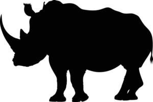 ai gegenereerd silhouet neushoorn dier zwart kleur enkel en alleen vol lichaam vector