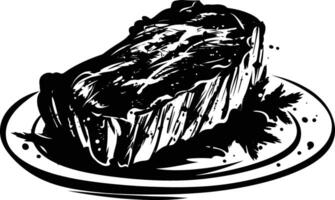 ai gegenereerd silhouet steak voedsel zwart kleur enkel en alleen vector