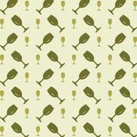 wijn glas groen thema modieus herhalen patroon ontwerp vector illustratie achtergrond