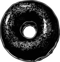 ai gegenereerd silhouet donut zwart kleur enkel en alleen vector