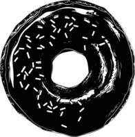 ai gegenereerd silhouet donut zwart kleur enkel en alleen vector