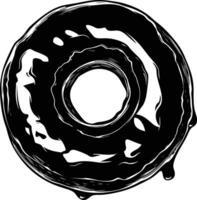 ai gegenereerd silhouet donut zwart kleur enkel en alleen vector