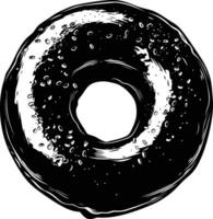 ai gegenereerd silhouet donut zwart kleur enkel en alleen vector