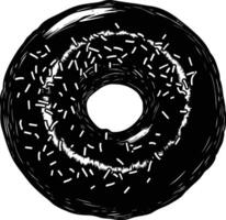 ai gegenereerd silhouet donut zwart kleur enkel en alleen vector