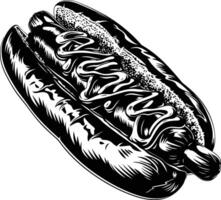 ai gegenereerd silhouet hotdog zwart kleur enkel en alleen vector