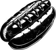 ai gegenereerd silhouet hotdog zwart kleur enkel en alleen vector