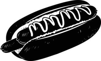 ai gegenereerd silhouet hotdog zwart kleur enkel en alleen vector