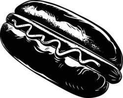 ai gegenereerd silhouet hotdog zwart kleur enkel en alleen vector