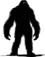 ai gegenereerd silhouet yeti de mythisch schepsel oude beest zwart kleur enkel en alleen vector