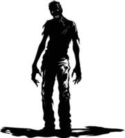 ai gegenereerd silhouet zombie zwart kleur enkel en alleen vol lichaam vector