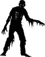 ai gegenereerd silhouet zombie zwart kleur enkel en alleen vol lichaam vector