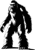 ai gegenereerd silhouet yeti de mythisch schepsel oude beest zwart kleur enkel en alleen vector