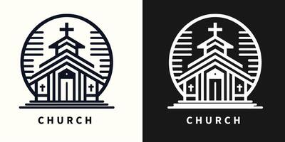 kapel kerk logo minimalistische en modern icoon vector