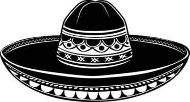 ai gegenereerd silhouet Mexicaans hoed sombrero zwart kleur enkel en alleen vector