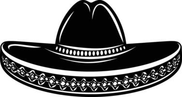 ai gegenereerd silhouet Mexicaans hoed sombrero zwart kleur enkel en alleen vector