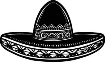 ai gegenereerd silhouet Mexicaans hoed sombrero zwart kleur enkel en alleen vector