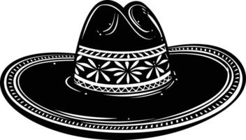 ai gegenereerd silhouet Mexicaans hoed sombrero zwart kleur enkel en alleen vector