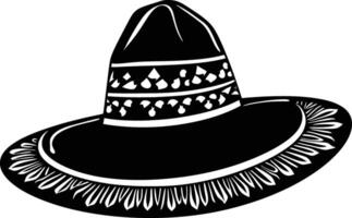 ai gegenereerd silhouet Mexicaans hoed sombrero zwart kleur enkel en alleen vector