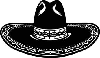 ai gegenereerd silhouet Mexicaans hoed sombrero zwart kleur enkel en alleen vector