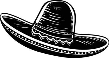 ai gegenereerd silhouet Mexicaans hoed sombrero zwart kleur enkel en alleen vector