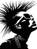 ai gegenereerd silhouet punk- dame vrouw huid hoofd zwart kleur enkel en alleen vector