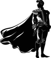 ai gegenereerd silhouet matador zwart kleur enkel en alleen vol lichaam vector