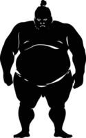 ai gegenereerd silhouet Japans sumo atleet zwart kleur enkel en alleen vector