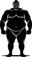 ai gegenereerd silhouet Japans sumo atleet zwart kleur enkel en alleen vector