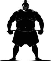 ai gegenereerd silhouet Japans sumo atleet zwart kleur enkel en alleen vector