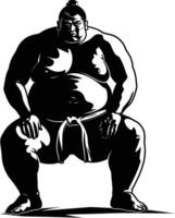 ai gegenereerd silhouet Japans sumo atleet zwart kleur enkel en alleen vector