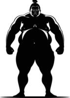 ai gegenereerd silhouet Japans sumo atleet zwart kleur enkel en alleen vector