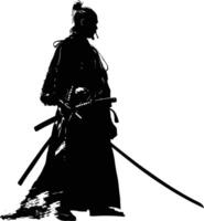 ai gegenereerd silhouet Japans sjogoen krijger zwart kleur enkel en alleen vector