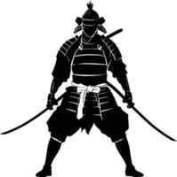 ai gegenereerd silhouet Japans sjogoen krijger zwart kleur enkel en alleen vector