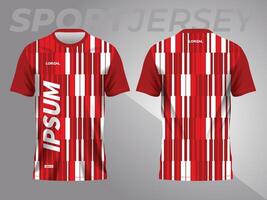 rood abstract achtergrond en patroon voor sport Jersey ontwerp en model. voorkant en terug visie sjabloon vector