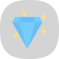 diamant vlak kromme icoon vector