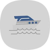 snelheid boot vlak kromme icoon vector