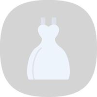 bruid jurk vlak kromme icoon vector