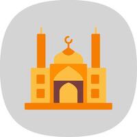 moskee vlak kromme icoon vector